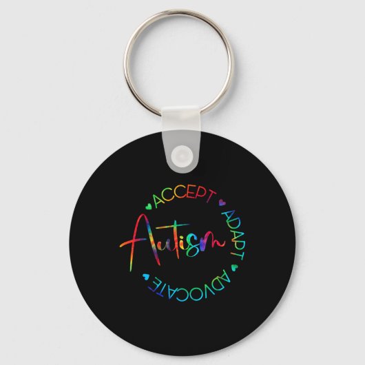Porte-clés Sensibilisation à l'autisme Accepter Adapter Défen (Recto)