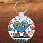 Porte-clés Sensibilisation à l'autisme C'est ok d'être différ (Recto)