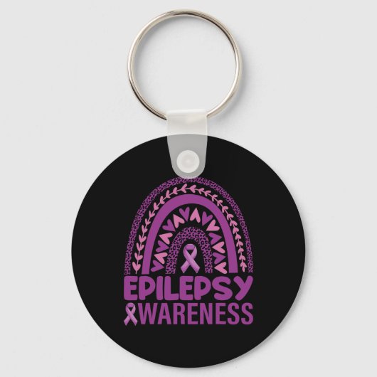 Porte-clés Sensibilisation à l'épilepsie Arc-en-ciel Purple R (Recto)
