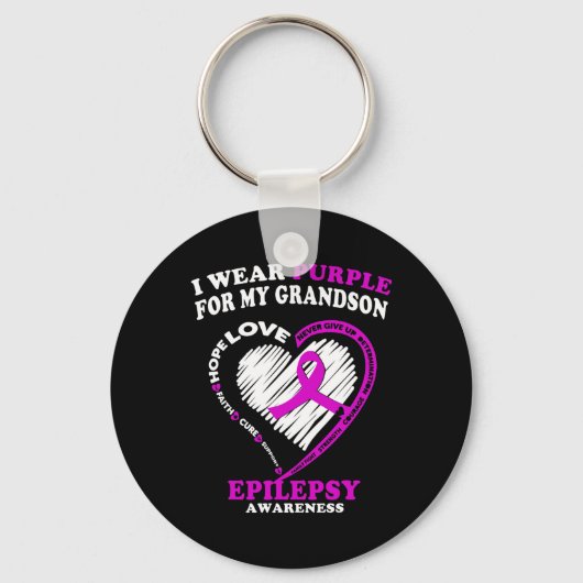 Porte-clés Sensibilisation à l'épilepsie - Je porte le violet (Recto)