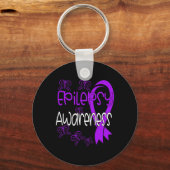 Porte-clés Sensibilisation à l'épilepsie Ruban violet 3 (Recto)