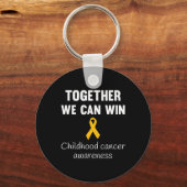 Porte-clés Sensibilisation au cancer chez l'enfant Ruban d'or (Recto)