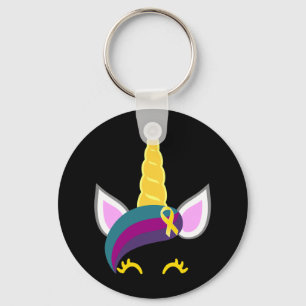 Porte-clés Sensibilisation au cancer chez l'enfant Unicorn Ru