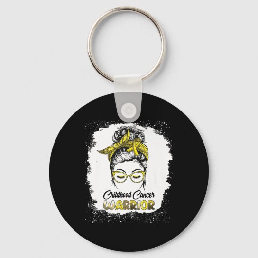 Porte-clés Sensibilisation au cancer de l'enfance Messy Bun S (Recto)