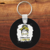 Porte-clés Sensibilisation au cancer de l'enfance Messy Bun S (Recto)