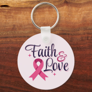 Porte-clés Sensibilisation au cancer du ruban rose