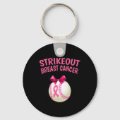 Porte-clés Sensibilisation au cancer du sein - Baseball rose (Verso)