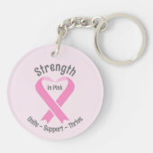 Porte-clés Sensibilisation au cancer du sein Ruban rose Acryl (Dos)