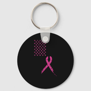 Porte-clés Sensibilisation au cancer du sein Ruban rose drape