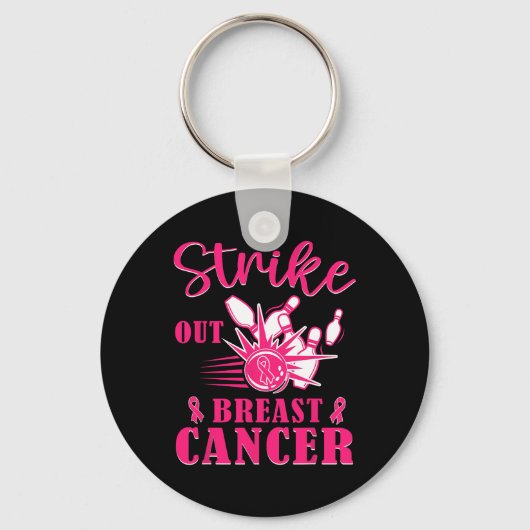 Porte-clés Sensibilisation au cancer - Strike de bowling deho (Recto)
