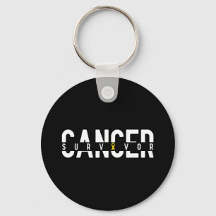 Porte-clés Sensibilisation au ruban or pour le cancer de l'en