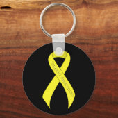 Porte-clés Sensibilisation au soutien au ruban jaune (Recto)