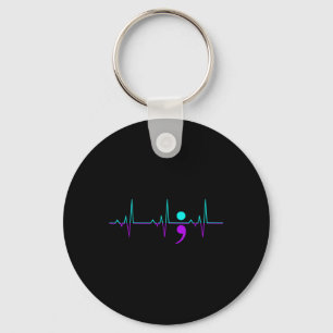 Porte-clés Sensibilisation au suicide Heartbeat Happy Ribbon