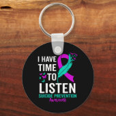 Porte-clés Sensibilisation au suicide Ruban Santé mentale Sui (Recto)