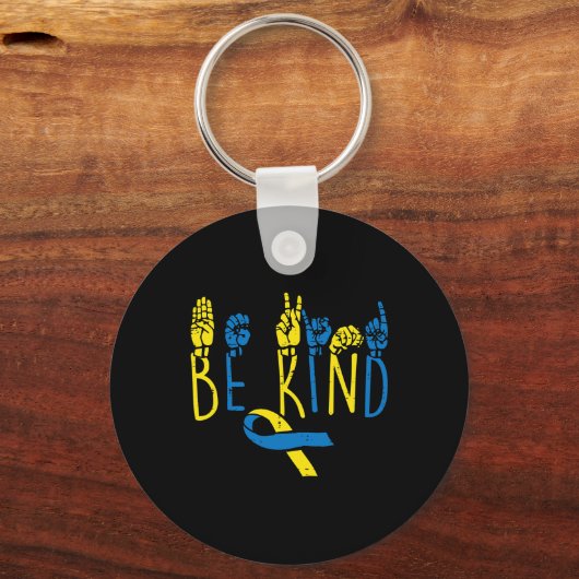 Porte-clés Sensibilisation au syndrome de Down Être comme ASL (Verso)