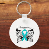 Porte-clés Sensibilisation aux papillons de tatouage - Cancer (Recto)