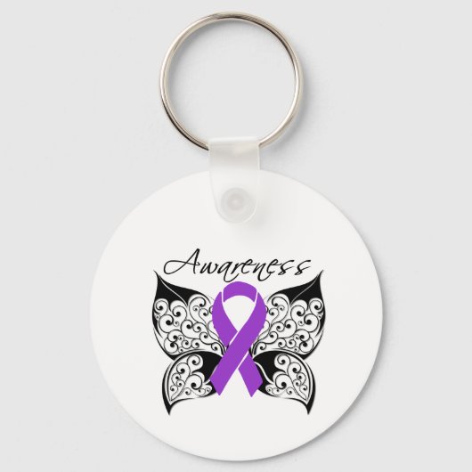Porte-clés Sensibilisation aux papillons de tatouage - Cancer (Recto)