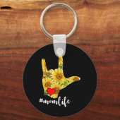 Porte-clés Sensibilisation aux sourds ASL Langue des signes S (Recto)