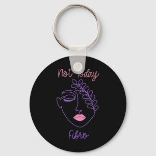 Porte-clés Sensibilisation Fibro violet femme Face Line Art