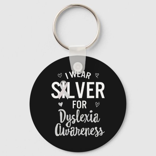 Porte-clés Sensibilisation Je Porte Silver Ribbon Apprentissa (Recto)