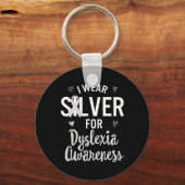 Porte-clés Sensibilisation Je Porte Silver Ribbon Apprentissa (Recto)