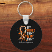 Porte-clés Sensibilisation Orange Ruban Mon combat de maman e (Recto)