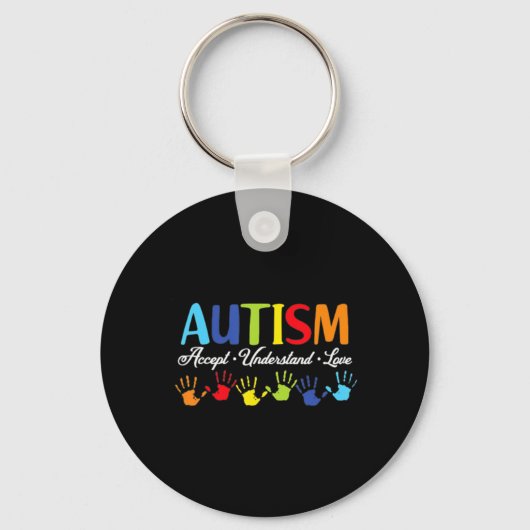 Porte-clés Sensibilisation sur l'autisme Accepter Comprendre (Recto)