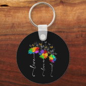 Porte-clés Sensibilisation sur l'autisme Chemise Live Amour A (Recto)