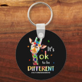 Porte-clés Sensibilisation sur l'autisme Cute Giraffe Animal  (Recto)