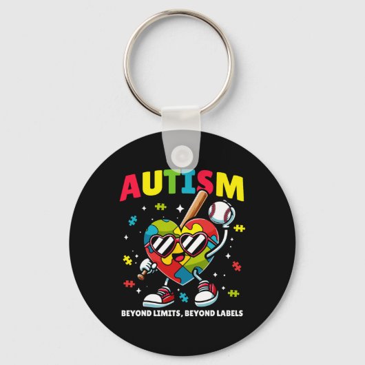 Porte-clés Sensibilisation sur l'autisme de baseball Puzzle c (Recto)