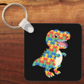 Porte-clés Sensibilisation sur l'autisme Dinosaures (Recto)
