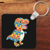 Porte-clés Sensibilisation sur l'autisme Dinosaures (Verso)