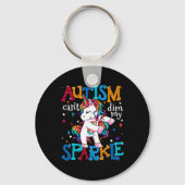 Porte-clés Sensibilisation sur l'autisme Enfants Unicorne Pou (Verso)