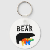 Porte-clés Sensibilisation sur l'autisme Mama Baby Bear (Recto)