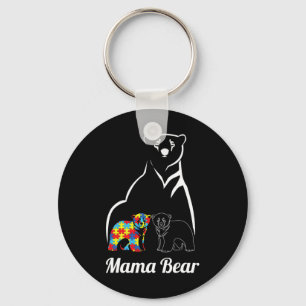 Porte-clés Sensibilisation sur l'autisme maman ours maman enf