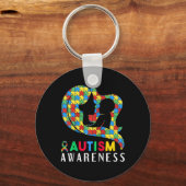 Porte-clés Sensibilisation sur l'autisme - Mois d'aide (Verso)