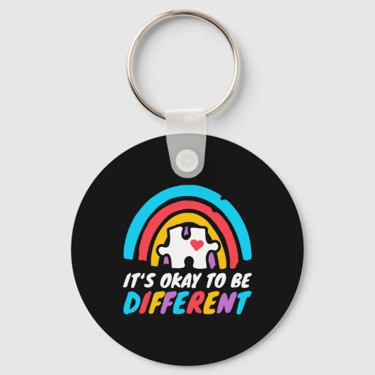 Porte-clés Sensibilisation sur l'autisme Ok Pour Être Différe (Recto)