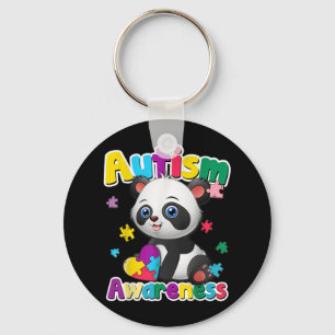 Porte-clés Sensibilisation sur l'autisme Panda Puzzle Pièces