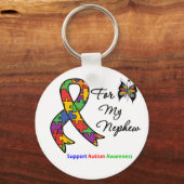 Porte-clés Sensibilisation sur l'autisme Pour Mon Nephew (Recto)