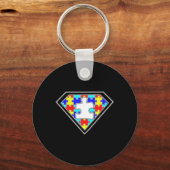 Porte-clés Sensibilisation sur l'autisme Superhero Autisme Ca (Verso)