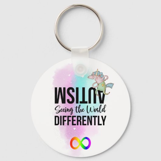 Porte-clés Sensibilisation sur l'autisme Voir la diversité ne (Recto)