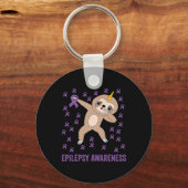 Porte-clés Sensibilité à l'épilepsie ruban violet - épilepsie (Recto)