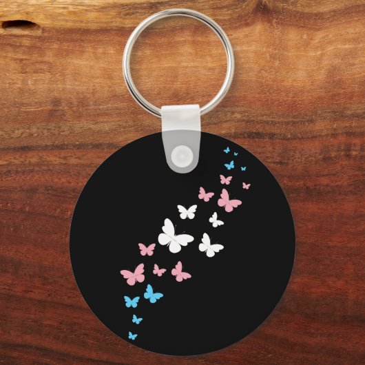Porte-clés Sentier papillon de la fierté transgenre (Recto)