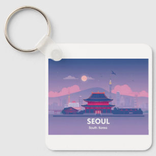 Porte-clés Séoul Corée du Sud Pastel Voyage Design