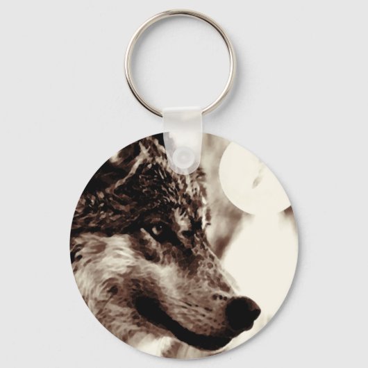 Porte-clés Sepia Wolf & Moon (Recto)