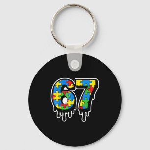 Porte-clés Sept 67 Numéro Autisme Six Goutte Amusement