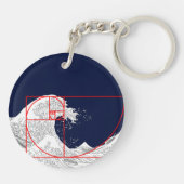 Porte-clés Séquence Fibonacci et la Grande Vague (Dos)