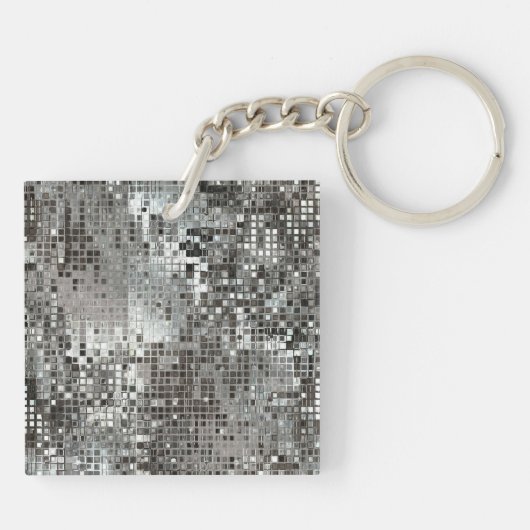 Porte-clés Séquin Argent Dazzle Glitz Glam Disco Porte - clé (Dos)