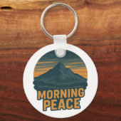 Porte-clés Serene Mountain Sunrise Retro Emblem (Verso)
