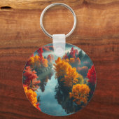 Porte-clés Serene River Shore Reflection Nature Art (Verso)